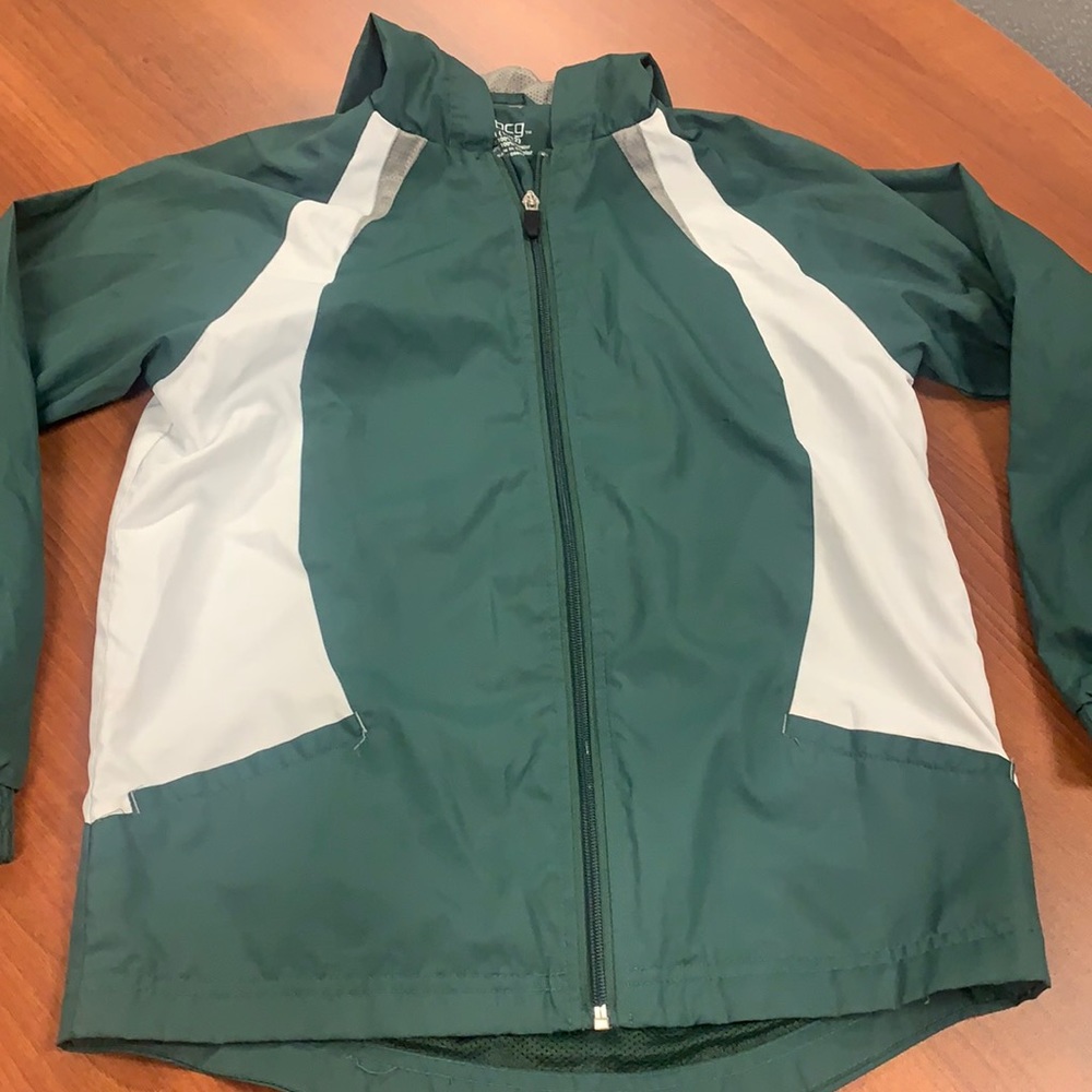 BCG kids green and white jacket